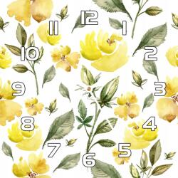 Coloray Csendes üveg falióra Sárga virágok 30x30cm (pl-zsk-30x30-TO-121)
