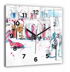  Modern Üveg Falióra Nyomtatott Nőiesség Elem 60x60 cm (010010500080200268655)
