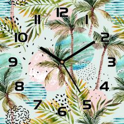 Coloray Csendes üveg falióra a szobába Hawaii pálmafák 30x30 (pl-zsk-30x30-TO-68)