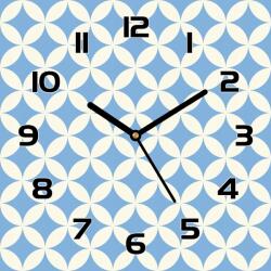 Coloray Szép üveg falióra fehér-kék mintás 30x30 cm (pl-zsk-30x30-TD-252)