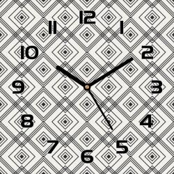 Coloray Csendes óra üvegen Geometrikus művészet 30x30 cm (pl-zsk-30x30-TD-238)