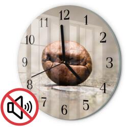 TULUP Designer Üveg Óra Kávébab Mintával Fekete Tippek Fi30 cm (010010500040200175648)