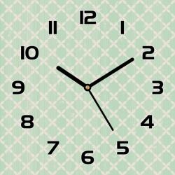 Coloray Szép üveg falióra Vintage zöld mintás 30x30 cm (pl-zsk-30x30-TD-250)