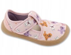 Befado Barefoot Befado tépőzáras lány cipő rózsaszín, kutyusos méret 27