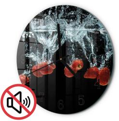 TULUP Kerek Üveg Falióra Irodába Eper Fekete Tippek Fi30 cm (010010500040200174469)