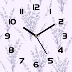 Coloray Üveg falióra Illusztráció levendula virágok 30x30 cm (pl-zsk-30x30-TD-269)