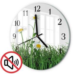 TULUP Üveg design óra margaréta mintával fekete fi30 cm (010010500040200171949)