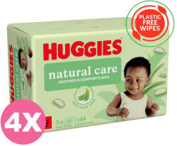 Huggies Natural Care műanyagmentes nedves törlőkendő - 12x48 db