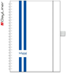 Dayliner Határidőnapló InSpiral A5 heti, fehér lapokkal GT fehér-kék Dayliner 2027 (57811)