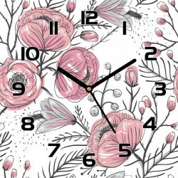 Coloray Szép üveg falióra Pasztell rózsák Art 30x30 cm (pl-zsk-30x30-Aa-72)