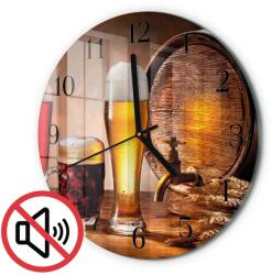 TULUP Nagy Kerek Falióra Söröshordó Fekete Tippek Fi30 cm (010010500040200174939)