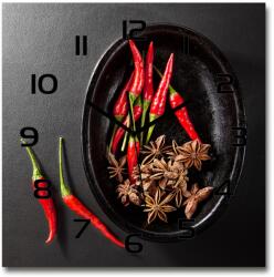 TULUP Nagy üveg falióra Chili paprika 60x60 (pl_zsk_60x60_f_121359221)