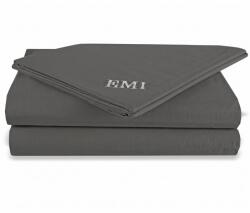 EMI Cearșaf de pat gri închis uni EMI, Foaie fixă 140x220
