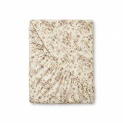 Kvalitex Cearșaf de pat din bumbac cu elastic Kvalitex Flori, bej, 140 x 200 cm, 140 x 200 cm