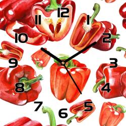 Coloray Üveg falióra Piros paprika 30x30 cm (pl-zsk-30x30-TO-4)