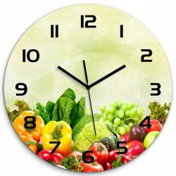 TULUP Üveg kerek óra nyomott mintával Zöldség fi 60 cm (pl_zso_60_f_105452592)