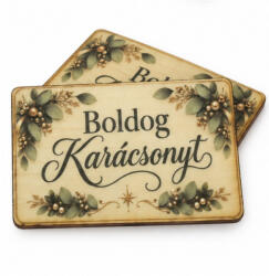  Nyomtatott fa tábla - Boldog Karácsonyt tábla 2db/csomag