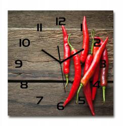 TULUP Nagy üveg falióra Chili paprika 60x60 (pl_zsk_60x60_f_119501609)