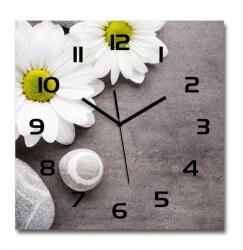 TULUP Gerbera mintás üveg négyzet alakú falióra 60x60 (pl_zsk_60x60_f_89978317)