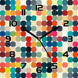 Coloray Üveg falióra Geometrikus retro mintás 30x30 cm (pl-zsk-30x30-TD-308)