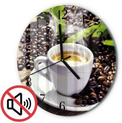 TULUP Függő Kerek Fotó Óra Üveg Kávéscsésze Fekete Tippek Fi30 cm (010010500040200174123)