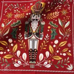  Dekorációs anyag jacquard Casse-Noisette rouge design B PANEL