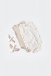 BabyCosy Set 2 body-uri fara maneci bebe unisex -100% bumbac organic - Ecru cu buline, BabyCosy (Marime: 12-18 Luni) (BC-CSY5703-12)