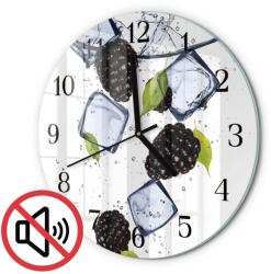 TULUP Függő Kerek Üveg Óra Szeder Nyomtatással Fekete Tippek Fi30 cm (010010500040200175697)