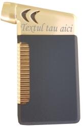  Bricheta Metal Antivant, Neagra, Gravata Cu Textul Tau, G5 (DLMGG-346) Bricheta