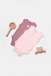 BabyCosy Set 2 body-uri fara maneci Bamboo, roz, BabyCosy, 50% bambus+50% bumbac (Marime: 18-24 Luni) (BC-CSYB9012-18)