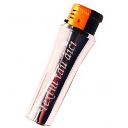  Bricheta Cu Gaz, Antivant, Reincarcabila, Gri, Personalizata Cu Textul Tau (DLMGG-3890) Bricheta