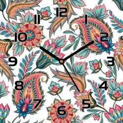 Coloray Paisley stílusú üveg falióra Virágok 30x30 cm (pl-zsk-30x30-TD-536)