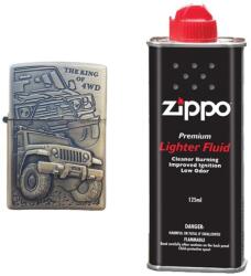  Bricheta Tip Zippo, 3d Relief, Metalica, King Of 4wd Si Lichid Zippo 125 Ml M2 (DLMGG-323) Bricheta