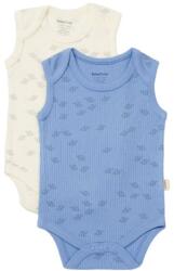 BabyCosy Set 2 body-uri fara maneci Printed, BabyCosy, 50% modal+50% bumbac, Ecru/Lavanda (Marime: 9-12 luni) (BC-CSYM11115-9)
