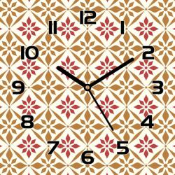 Coloray Üveg falióra Virágos mintás piros-barna 30x30 (pl-zsk-30x30-TD-264)