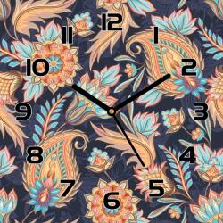Coloray Paisley üveg falióra kék-narancs 30x30 (pl-zsk-30x30-TD-539)