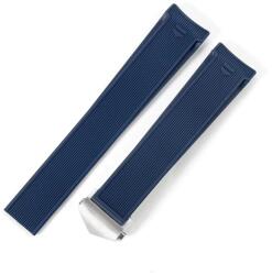  Curea tip Tag Heuer silicon albastră 22mm cu capăt curbat