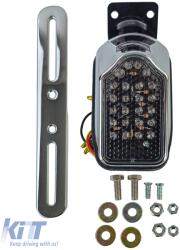 Motoros LED Tombstone Mini hátsó lámpa króm / fekete (ODTLAR6025543)