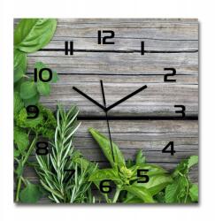 TULUP Csendes üveg falióra Fa gyógynövény háttér 60x60 cm (pl_zsk_60x60_f_67467429)