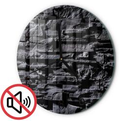 TULUP Kerek Üveg Falióra Grafikával Kövek Fekete Tippek Fi30 cm (010010500040200176103)