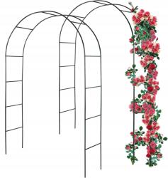  2× Pergola Kerti Terasz Fém Kúszónövény Támasz Rózsaszín BOLTÍV240cm (Pergola ogrodowa łuk metalowy)