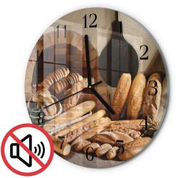 TULUP Függő Kerek Üveg Óra Nyomtatott Kenyér Fekete Tippek Fi30 cm (010010500040200171981)