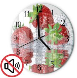 TULUP Minimalista Üveg Falióra Eper Fekete Tippek Fi30 cm (010010500040200172588)