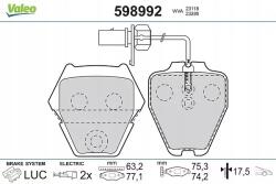 Valeo Fékbetétek 598992/VAL