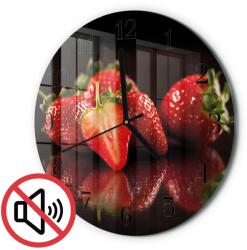 TULUP Kerek Üveg Falióra Irodába Eper Fekete Tippek Fi30 cm (010010500040200176059)
