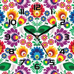 Coloray Üveg falióra Ómagyar virágmintás 30x30 cm (pl-zsk-30x30-TD-279)