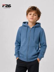 F-26 Basic Casual Fiú Kapucnis Cipzáras Dzseki (050A5) Poros Kék 6-os Méret