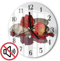 TULUP Fotó Üveg Falióra Nappaliba Rózsa Tál Fekete Tippek Fi30 cm (010010500040200171004)