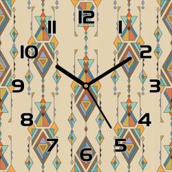 Coloray Üveg falióra Modern azték mintás stílus 30x30 (pl-zsk-30x30-TD-358)