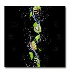 TULUP Nagy négyzet alakú üveg falióra Kiwi és a víz 60x60 cm (pl_zsk_60x60_f_51417101)